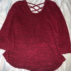 Red Long Sleeve with Crossed Back
